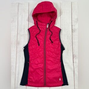 Smartwool Smartloft 60 Hoodie Vest - Small - Women's Double Propulsion Pink Wool